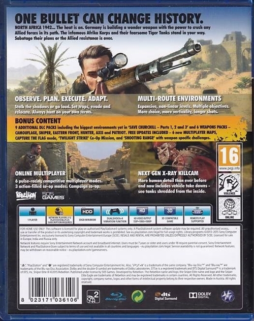 Sniper Elite III Ultimate Edition - PS4 (B Grade) (Genbrug)